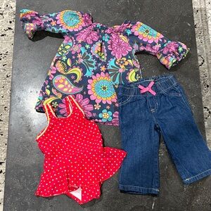 Lydia Jane Dress with Retro Swimsuit and Jeans Fits 12 mos
